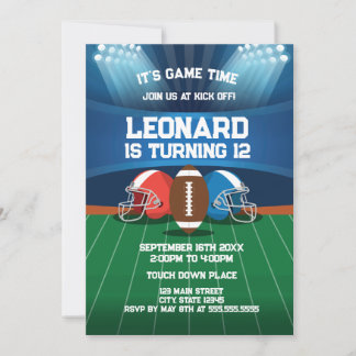 Football game birthday party Invitation Inbjudningar