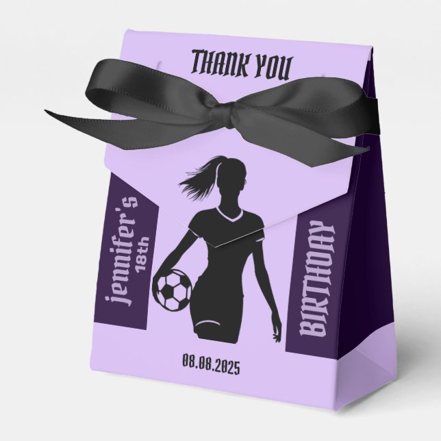 Football Girl Player, Football Girl Birthday Presentaskar (Framsidan Sidan)