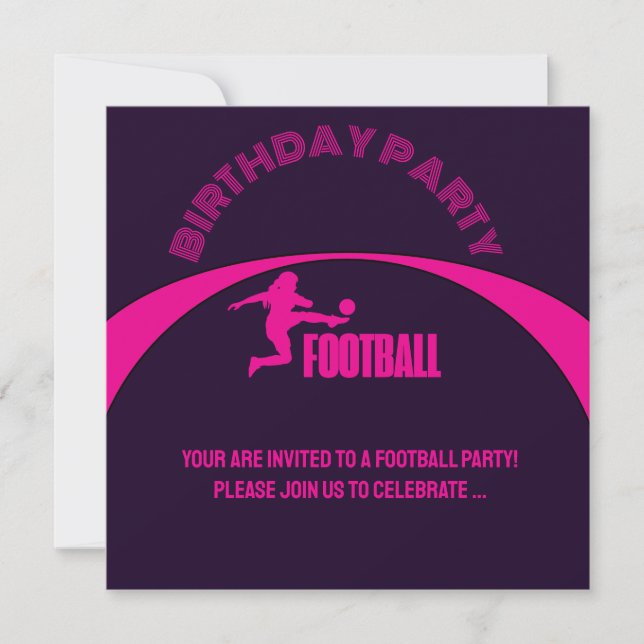 Football Girl Player, Team, Birthday Girl Gift Inbjudningar (Framsida)
