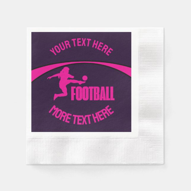 Football Girl Player, Team, Birthday Girl Gift Pappersservett (Framsidan)