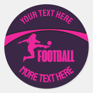 Football Girl Player, Team, Birthday Girl Gift Runt Klistermärke