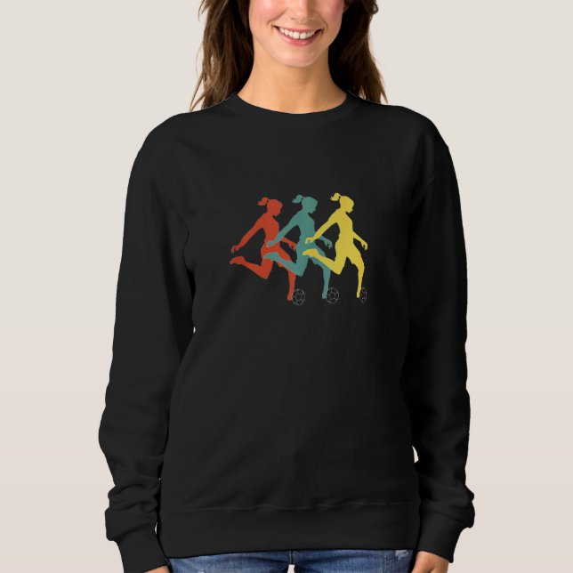 Football Girls Vintage Football Player T Shirt (Framsida)