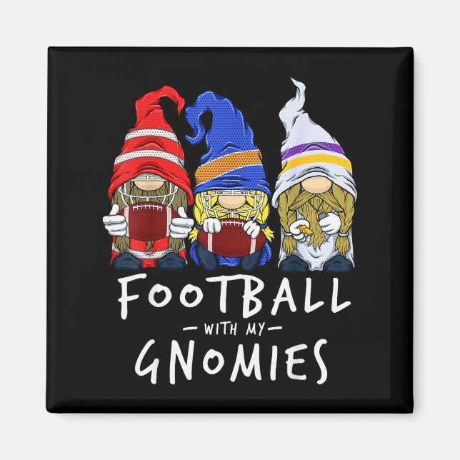 Football Gnomes Football With My Gnomies For Boys  Magnet (Framsidan)