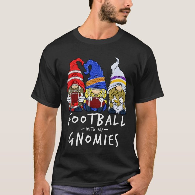 Football Gnomes Football With My Gnomies For Boys  T Shirt (Framsida)