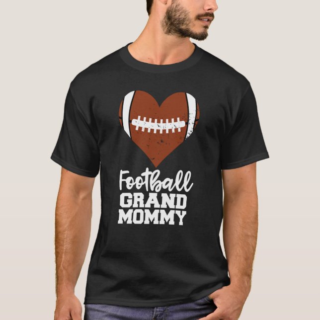 Football Grandmommy Football Heart Grand Mommy T Shirt (Framsida)