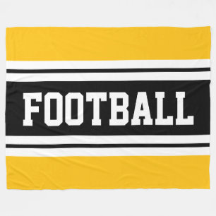 FOOTBALL Gult Black White Tävla Rand Fleecefilt
