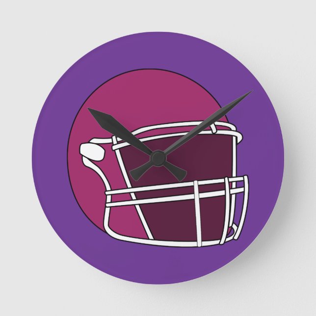 Football Helmet Rund Klocka (Framsida)