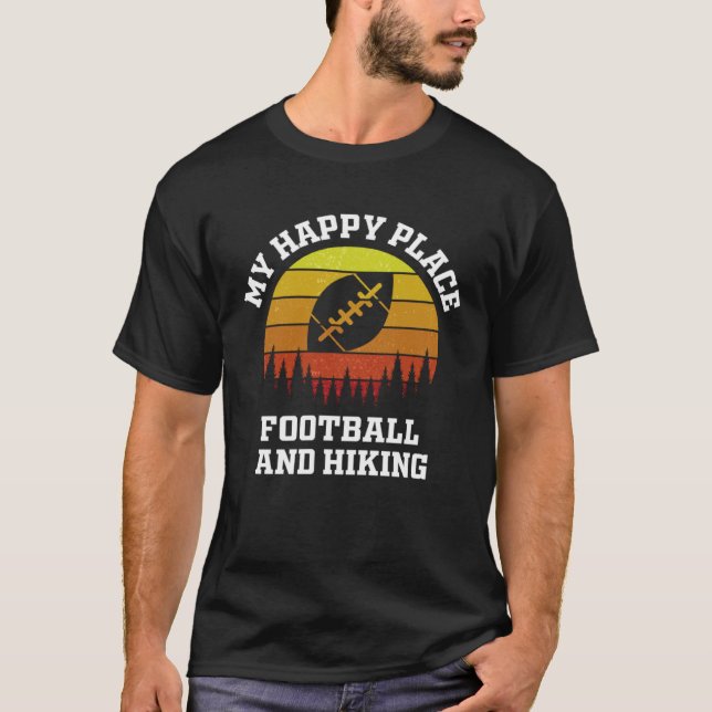 Football hiking men women kids walking hobbies spo t shirt (Framsida)