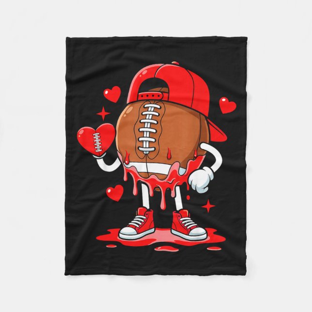 Football Ice Cream Valentine Dripng Game Day Men B Fleecefilt (Framsidan)