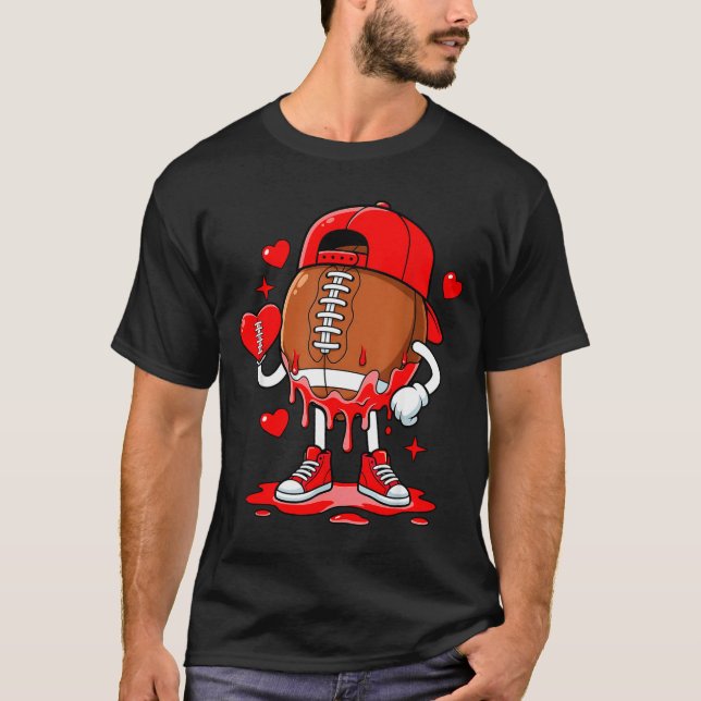 Football Ice Cream Valentine Dripng Game Day Men B T Shirt (Framsida)