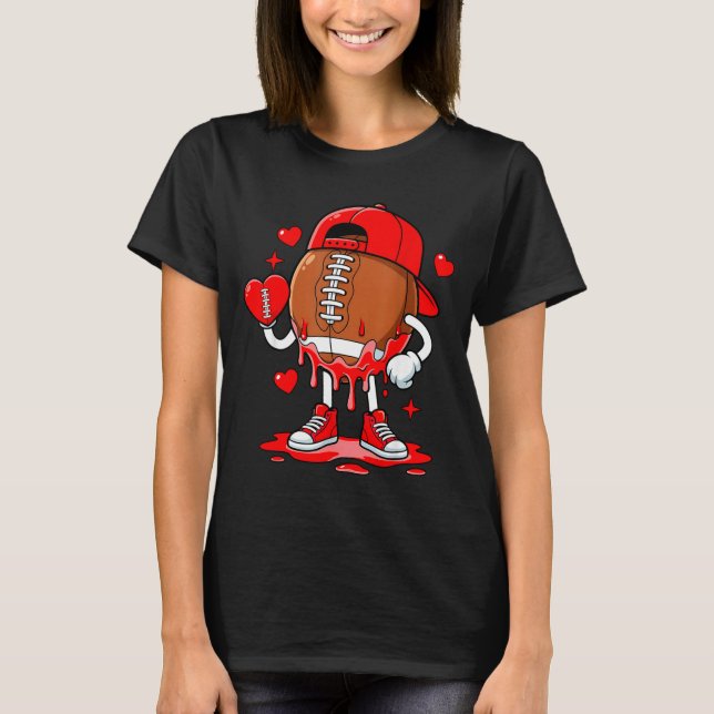 Football Ice Cream Valentine Dripng Game Day Men B T Shirt (Framsida)