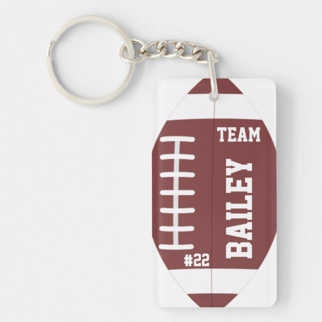 Football Keychain Sports Athletics Team Number (Framsidan)