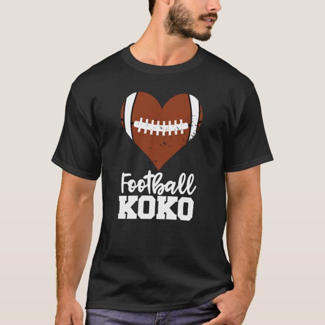 Football Koko Football Heart Grandma Koko T Shirt (Framsida)