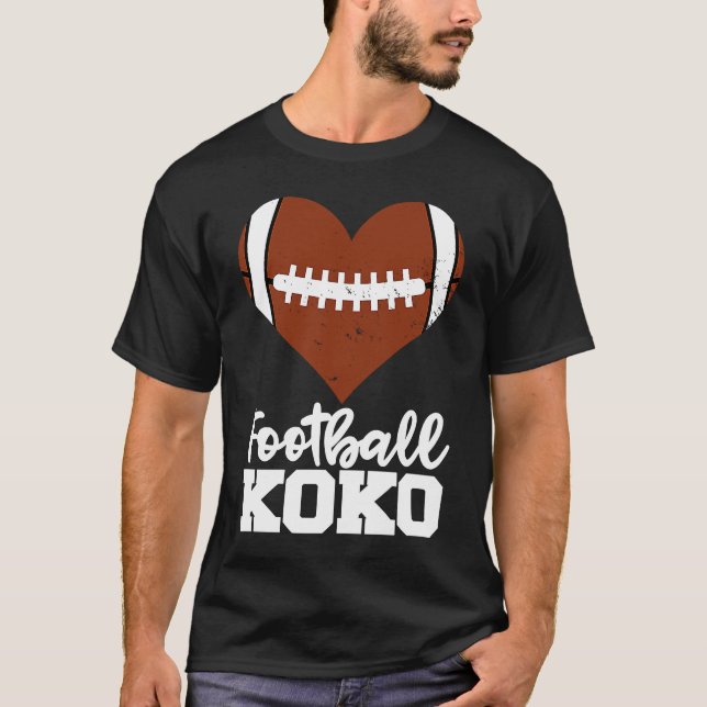 Football Koko Football Heart Grandma Koko T Shirt (Framsida)
