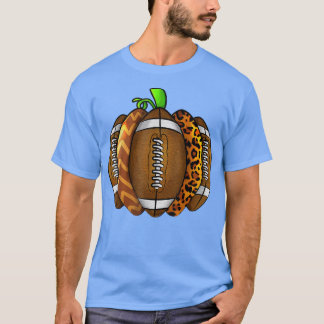 Football Leopard Pumpkin Fall Autumn Football Spor T Shirt