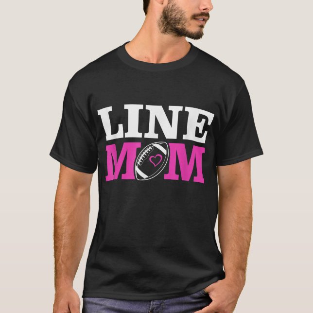 Football Lineman Mamma Line Mamma T Shirt (Framsida)