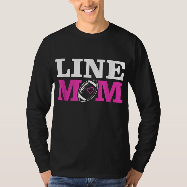 Football Lineman Mamma Line Mamma T Shirt (Framsida)