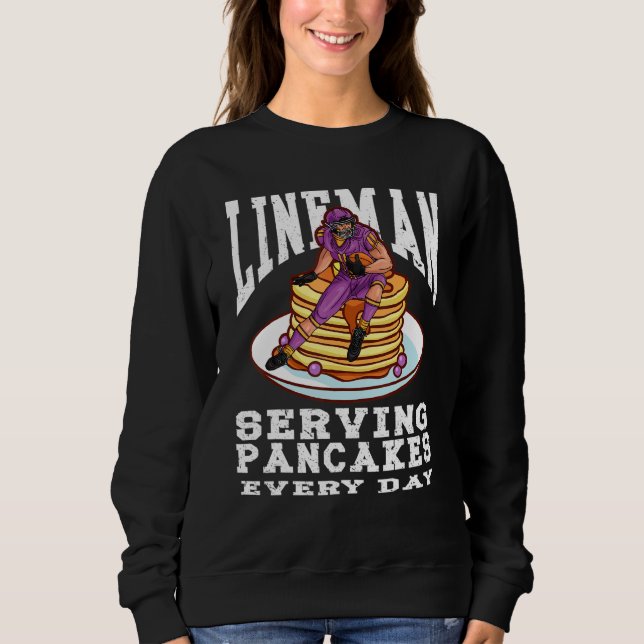 Football Lineman Pancakes Served Every Day Offensi T Shirt (Framsida)