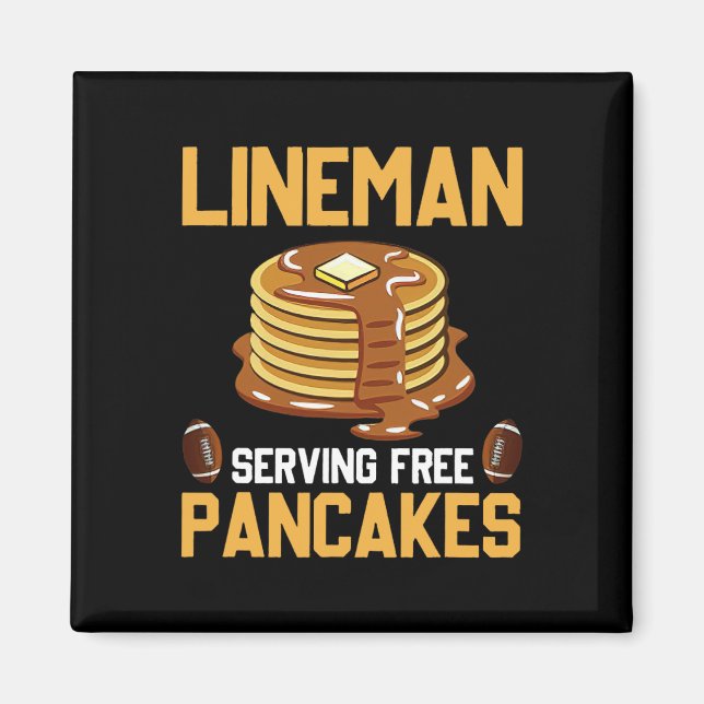 Football Lineman serverar Pancakes Daily Offensiv Magnet (Framsidan)