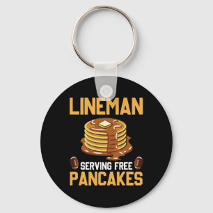 Football Lineman serverar Pancakes Daily Offensiv Nyckelring