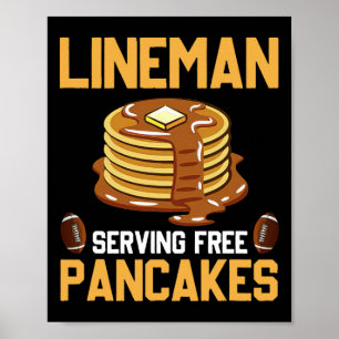 Football Lineman serverar Pancakes Daily Offensiv Poster