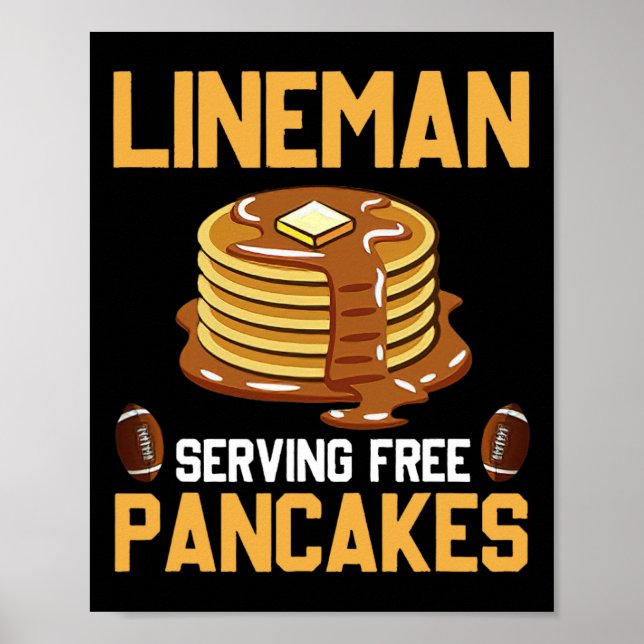 Football Lineman serverar Pancakes Daily Offensiv Poster (Framsidan)