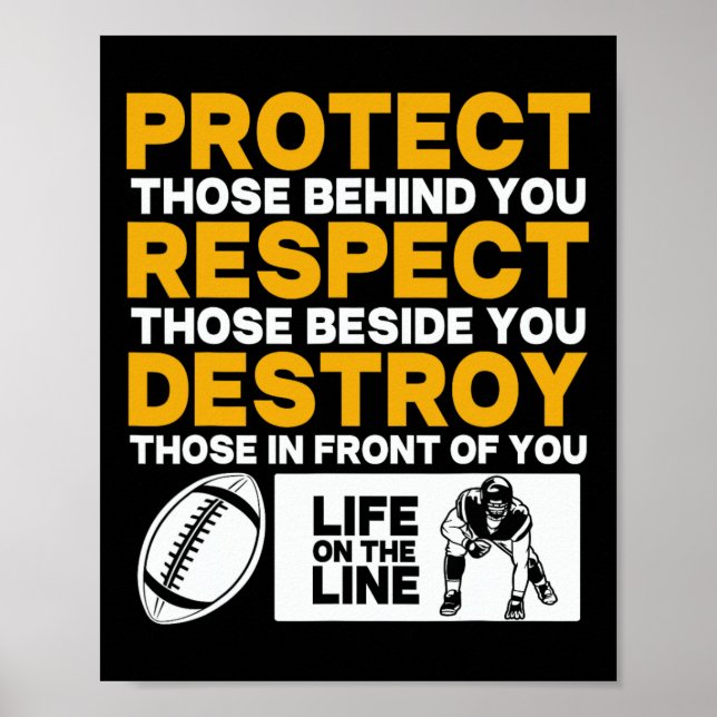 Football Lineman Shirt - Skydda Poster (Framsidan)