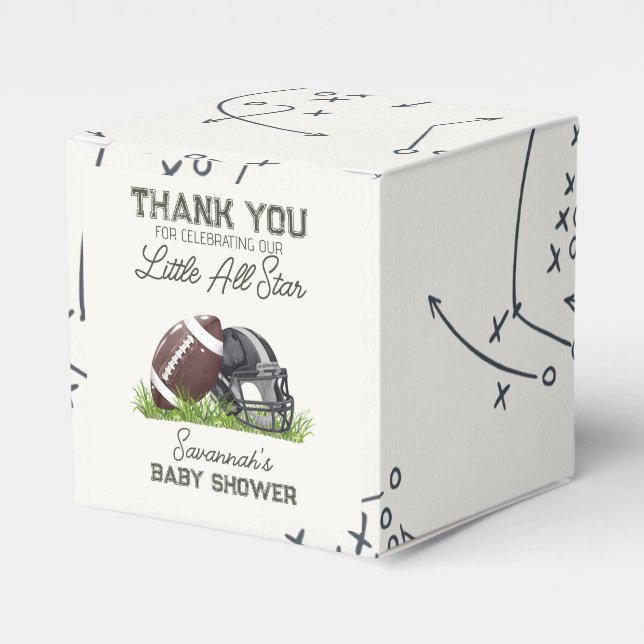 Football Little All Star Touchdown Baby Shower Presentaskar (Framsidan Sidan)