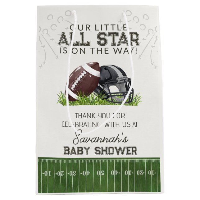 Football Little AllStar Touchdow Baby Shower Favor (Framsidan)