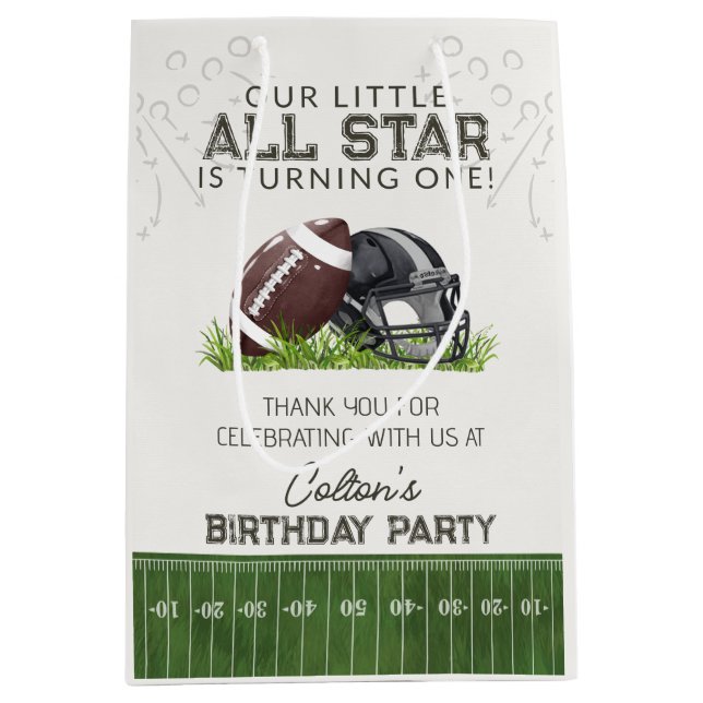 Football Little AllStar Touchdown Birthday Favor (Framsidan)