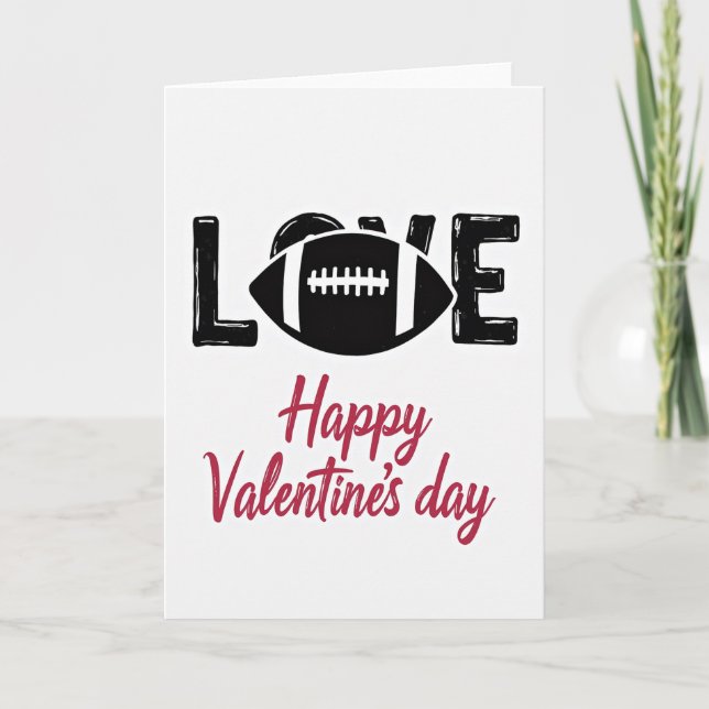 Football Love Valentine Card Kort (Framsida)