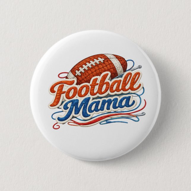 Football Mama Button Pin Knapp (Framsida)