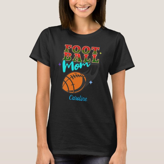 FOOTBALL MAMMA redigerbart namn T Shirt (Framsida)