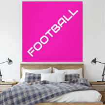 FOOTBALL Modern White Slant Text på Bright Rosa