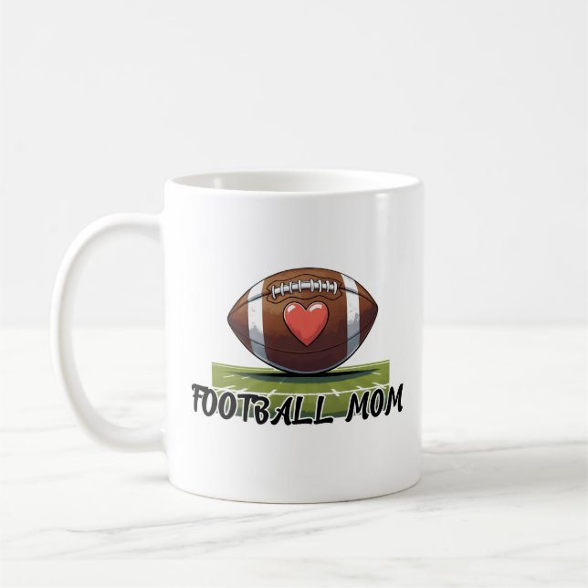 Football Mom Ceramic Mug | Perfect Gift for Sports Kaffemugg (Vänster)