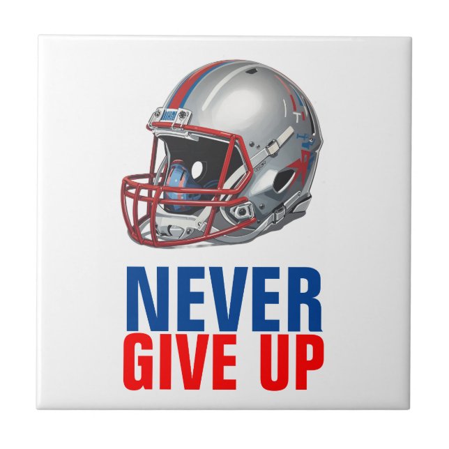 Football Motivational Never Give Up  Kakelplatta (Framsidan)