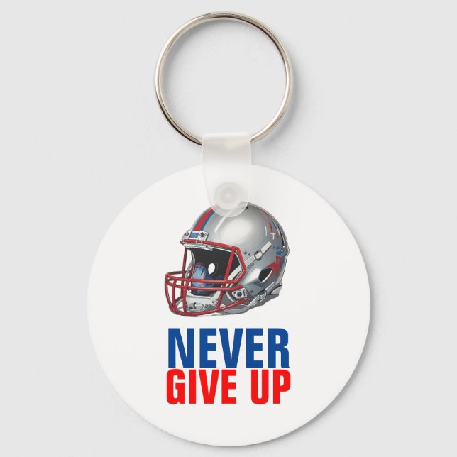 Football Motivational Never Give Up  Nyckelring (Framsida)