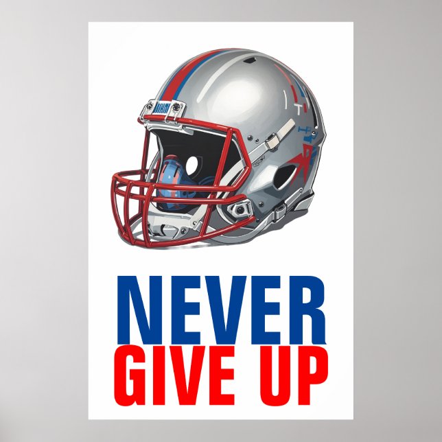 Football Motivational Never Give Up  Poster (Framsidan)