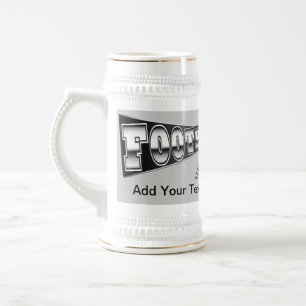 FOOTBALL Mugg Stein Black and Silver - SRF