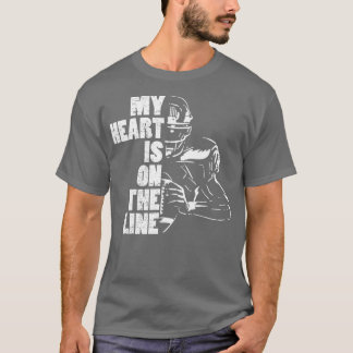 Football My Heart Is On The Line Offensive Lineman T Shirt