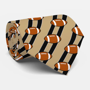 Football Necktie Black och Tan Rand Slips