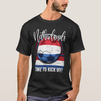 Football Netherlands Flagga, Retro Soccer T Shirt