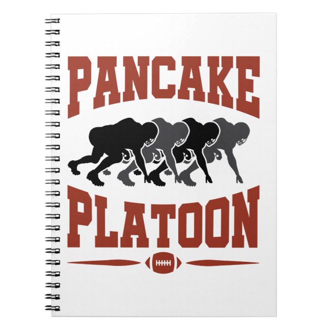 Football Offensisive Lineman Pancake Platoon Anteckningsbok (Framsidan)