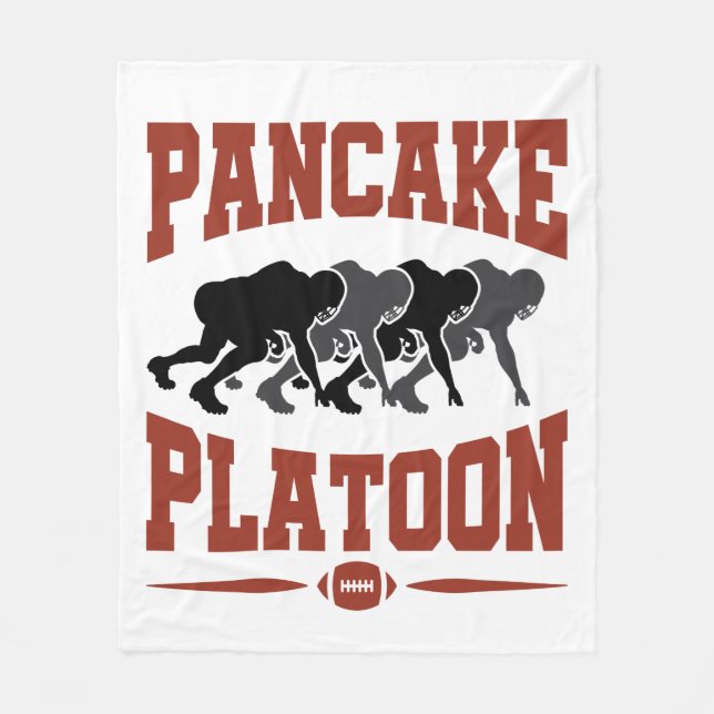 Football Offensisive Lineman Pancake Platoon Fleecefilt (Framsidan)