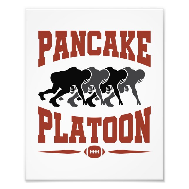 Football Offensisive Lineman Pancake Platoon Fototryck (Framsidan)