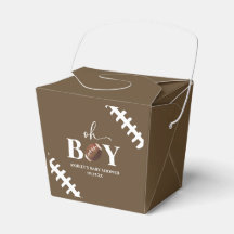 Football Oh Boy Brown White Baby Shower