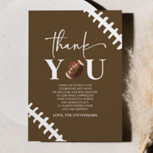 Football Oh Boy Brown White Baby Shower Tack Kort