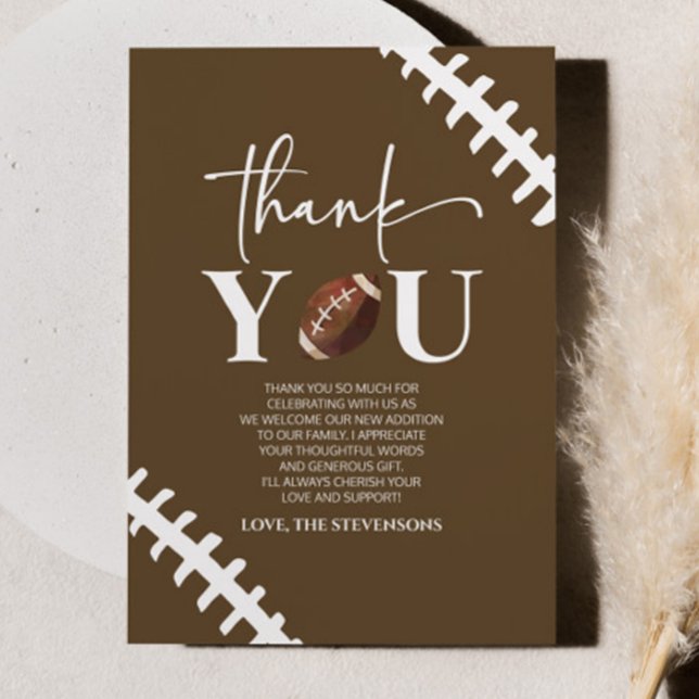 Football Oh Boy Brown White Baby Shower Tack Kort (Skapare uppladdad)