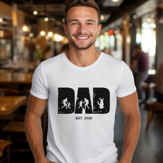 Football PAPPA och Child EST. Anpassningsbar Gift T Shirt
