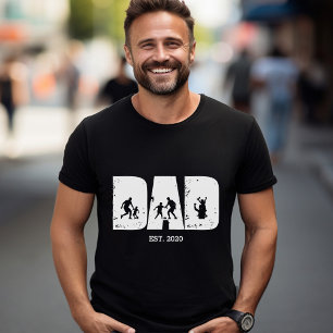 Football PAPPA och Child EST. Anpassningsbar Gift T Shirt